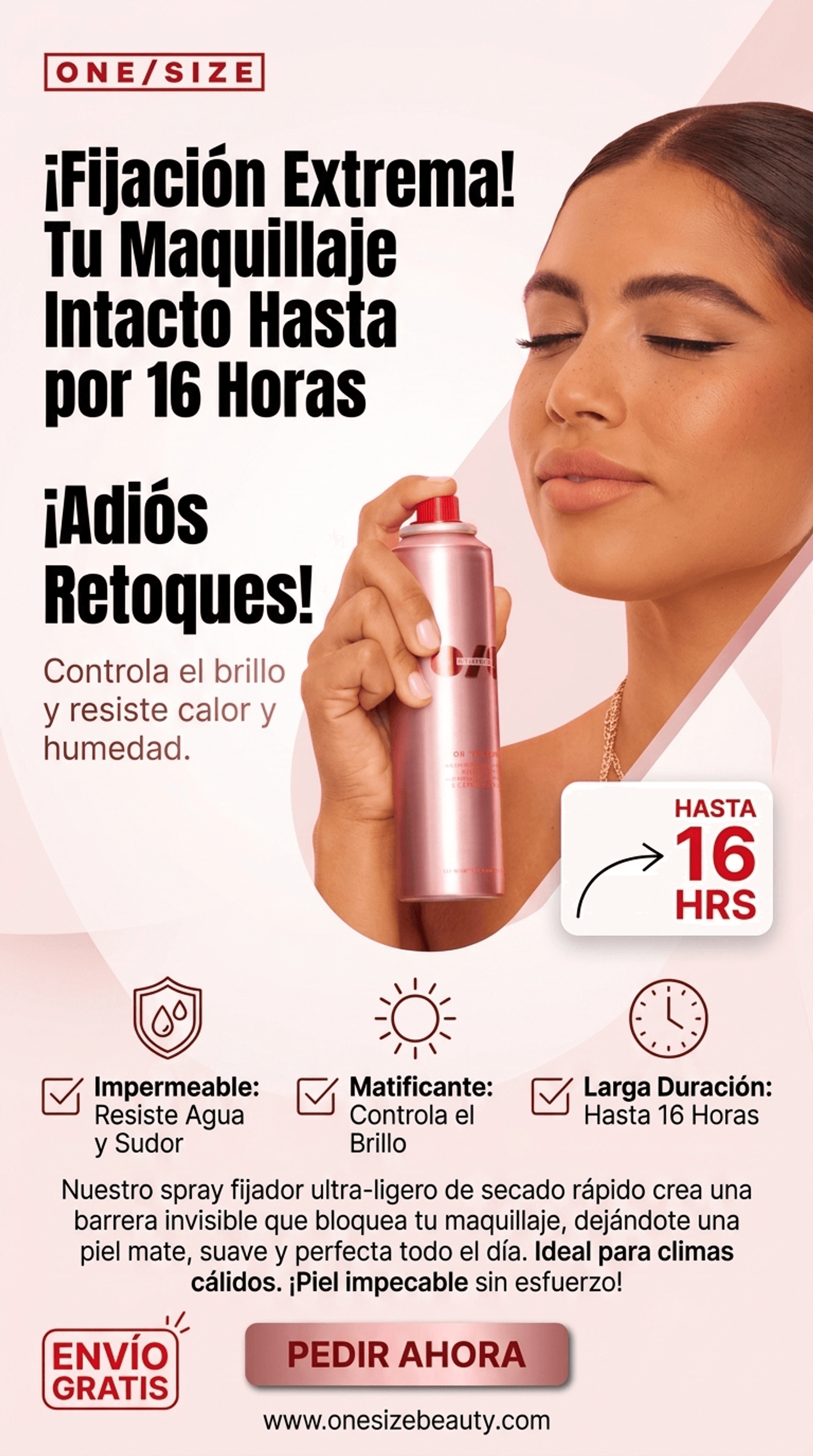 SPRAY MATIFICANTE FIJADOR DE MAQUILLAJE